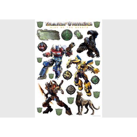 Stickers - Transformers avec Optimus Prime et les Decepticons - 1 planche 42,5x65 cm (1/5)