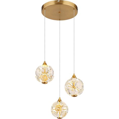Luce A Sospensione Virina Metallo Color Oro Led