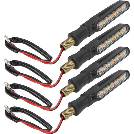 Clignotants LED Moto 4 Pièces Feux De Jour Fluides Indicateurs Avant Arrière 12V Ambre (1/5)