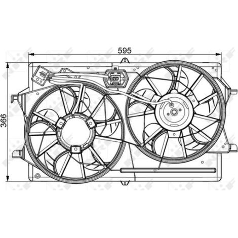 Ventilateur, refroidissement du moteur NRF 47061 FORD 1061258 1061261 1069390