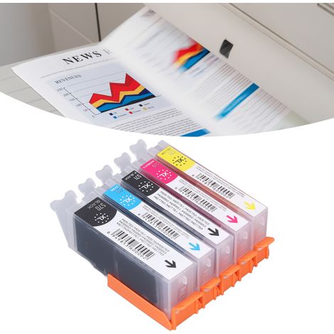 Compatible avec les cartouches d'encre rechargeables CANON PIXMA MG5750/MG5751/MG5752/MG5753/MG6850/MG6851/MG6852/MG6853/MG7750/MG7751/MG7752/MG7753 PGI570XL/CLI571XL (5 couleurs)