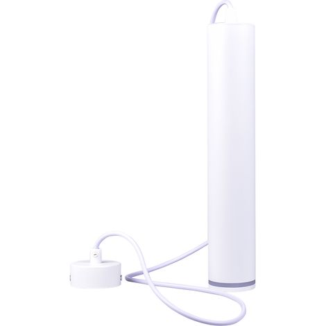 LAMPADARIO A SOSPENSIONE CILINDRICO IN ALLUMINIO BIANCO CON ATTACCO GU10 - ILLUMINAZIONE DIREZIONALE DESIGN MINIMAL PER CUCINA SOGGIORNO SALA DA PRANZO STUDIO O UFFICIO (1/5)