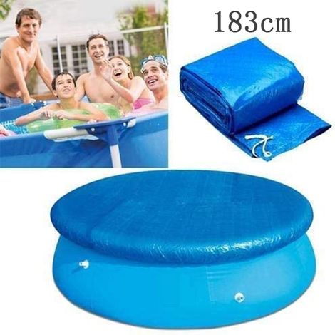 Bâche De Protection Pour Piscine Rond - 183 Cm De Diamètre - En Polyéthylène PE - Étanche À L'Eau Et À La Poussière - Pour Piscine Autoportée - 1 Pièce (1/5)