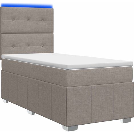 Maison Exclusive - Letto Box Spring LED con Materasso Tortora 100 x 200 cm Tessuto (1/5)