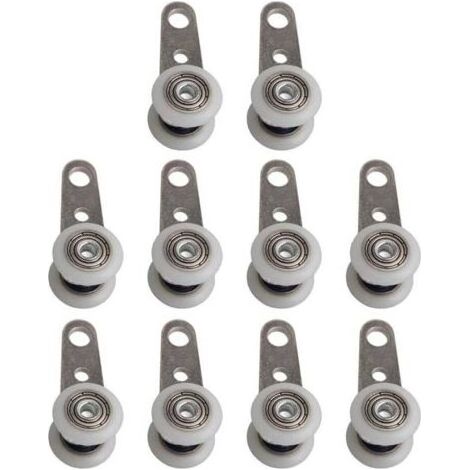 roulettes pivotantes, Lot de 10, 45 x 19 mm, avec Deux roulettes en Plastique, pour Armoire, fenêtre, Portes coulissantes (1/4)