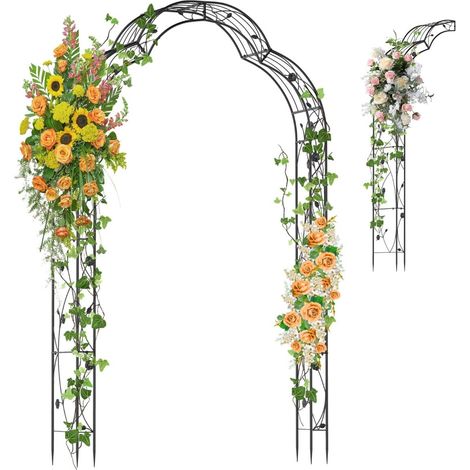 Arche de jardin en métal avec deux demi-arches, 150 x 39 x 250 cm (1/5)