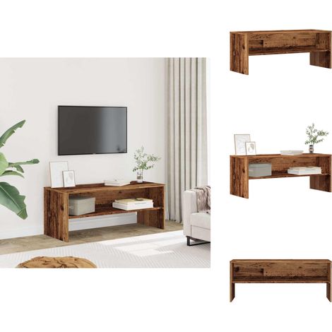 TV-Regal Altholz-Optik 100x40x40 cm Holzwerkstoff - TV-Schrank - TV-Schränke - TV-Möbel - TV-Ständer (1/5)