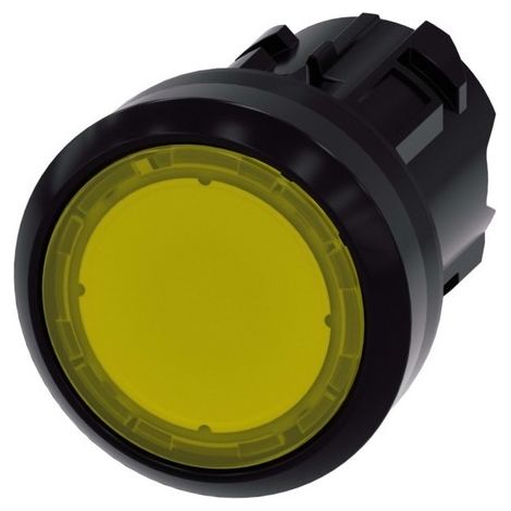 Siemens 3SU10010AB300AA0 3SU1001-0AB30-0AA0 Pulsante illuminato Piatto, Anello frontale in plastica Giallo 1 pz.