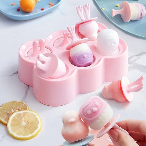 1 Moule Glace, Rose Moulle Esquimaux Silicone, Mini Moule A Glace, Glaces L'eau, Ice Pop Mold Popsicle Sorbet Diy Rutilisable, Moulle Pour Diy S (1/5)