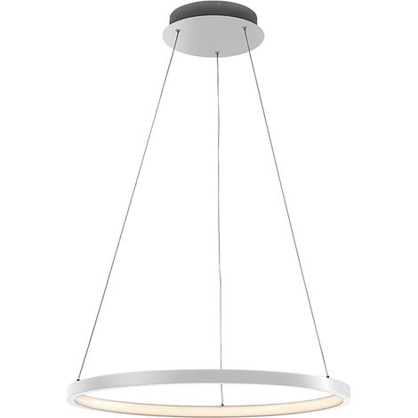 Zerum Suspension Led 32W 3000K Blanc - Lampe Annulaire En Aluminium Ip20 Design Minimal Pour Les Environnements Modernes - Groupe Rossini (1/5)