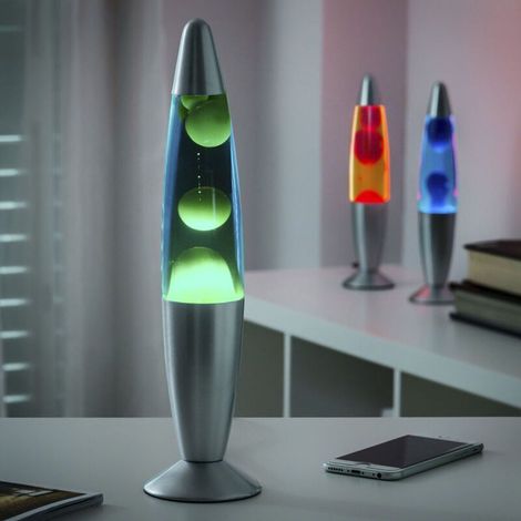 25-W-Lavalampe – Grün – Aluminium und Glas – 220–240 V – Maße: Ø 8,5 x 34 cm – Inklusive R39-Leuchtmittel – Innovagoods – Retro-Ambiente für Schlaf- oder Wohnzimmer (1/5)