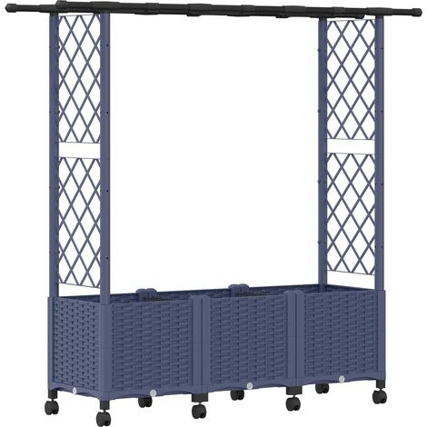Maison Exclusive - Vyvýšený záhon s treláží a střechou Šedá 162,5 x 40 x 142 cm PP (1/5)