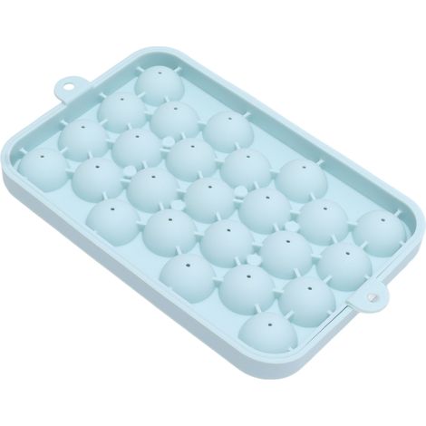 Silikon-Eiswürfelform mit 25 Fächern, leicht zu entformen, mit blauem Deckel. (1/5)
