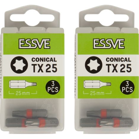 ESSVE TX25 Punte coniche Torx per cacciavite 25 mm 3 pezzi x2 (1/3)