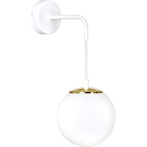 Lampada a Parete Ognis, Acciaio verniciato a polvere, Vetro, Bianco, 18x30x16 cm (1/4)