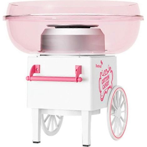 Machine à barbe à papa, mini machine à barbe à papa pour enfants avec cuillère à sucre, facile et sûre d'utilisation, rose vintage, prise américaine (1/5)