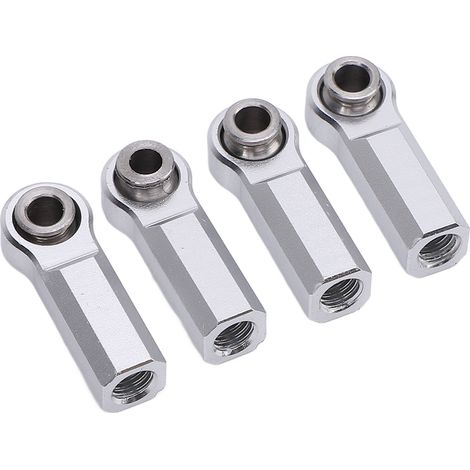 Lot de 4 rotules en alliage métallique pour voiture miniature 1/10, diamètre 7 mm, filetage M4, couleur argent. (1/5)