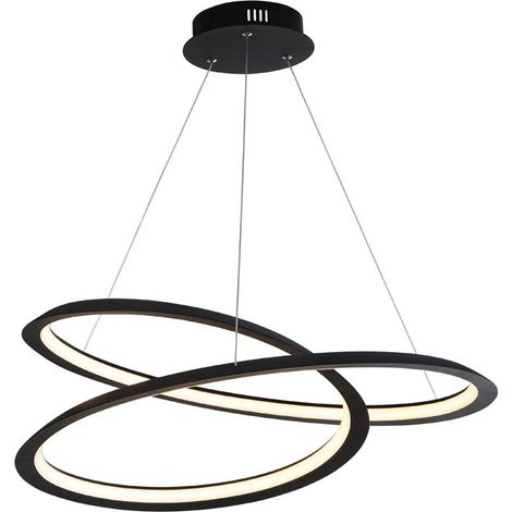 Hängeleuchte Pendelleuchte Esszimmerlampe LED dimmbar Aluminium schwarz opal (1/3)