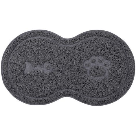 Sollbry Tapis d'alimentation en silicone pour chat, tapis imperméable et antidérapant pour gamelle pour chien et chat, set de table Triumph Water Bowl - Gris, 45 x 25 cm (1/5)