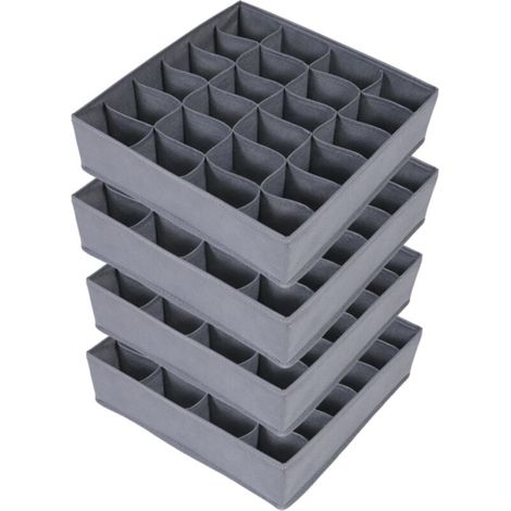 Boîte de rangement pour sous-vêtements (lot de 4), boîte de rangement pour chaussettes, boîte de rangement pour soutien-gorge en tissu. (1/5)