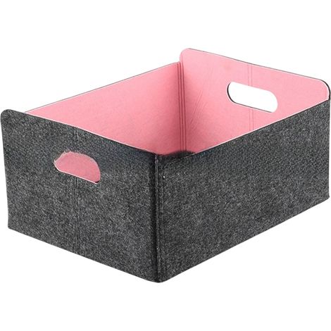 Panier de rangement en feutre, panier de rangement en feutre épais, panier de rangement pliable, boîte de rangement pour étagères (1/5)