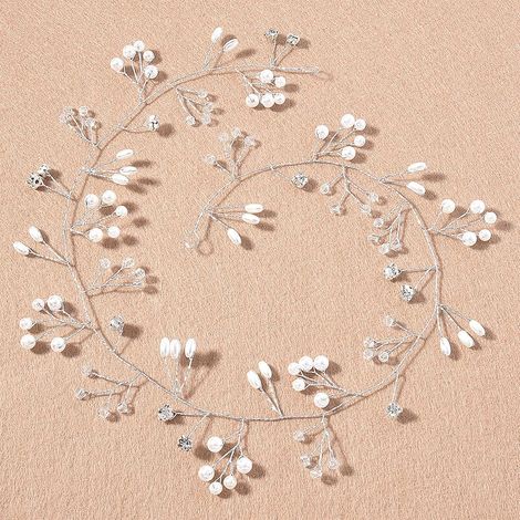 Bridal Headpiece, Soft Decoration, Wedding Hair Accessories, 50cm (SILVER) (1/5)