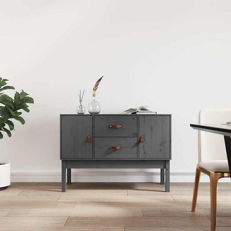 Buffet - Armoire de rangement Enfilade Gris 110x40x78 cm Bois massif de pin BV454550 - BonneVie (1/5)