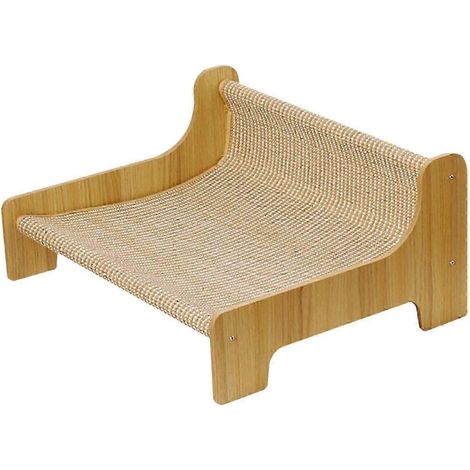 Niche pour chat avec grattoir, lit griffoir en carton pour petit chat, fauteuil à gratter pour chat d'intérieur, planche à griffer et couchage pour chaton, meuble à gratter 2-en-1 (1/2)