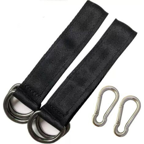 QORVA-sangles de suspension pour balançoire, accessoires de balançoire, kit de suspension pour balançoire d'arbre de 25 cm, sangles de suspension robustes avec 2 mousquetons