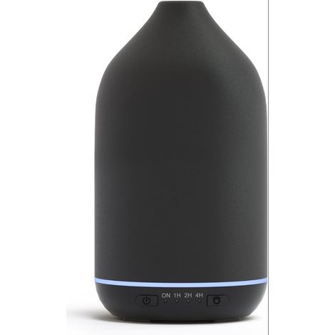 Diffuseur Huiles Essentielles en Céramique, Humidificateur, Ultrasonique Electrique avec 7 Couleurs LED, D'arrêt Automatique, Minuterie, Noir (1/5)
