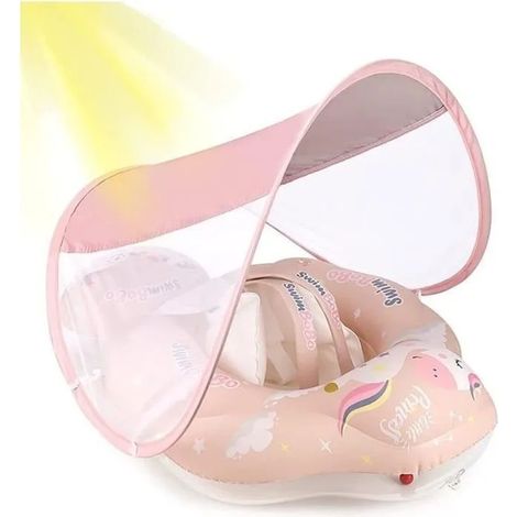 Bouée - ZHUODIKE - Bouée Bébé Enfant 3-36 Mois - Rose - Auvent amovible - SPF50+ (1/5)