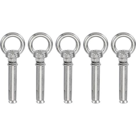 M6x60mm Boulon À Œil Pour Béton, 5 Pcs 304 Acier Inoxydable Boulons De Levage À Expansion Fixation Anneau Ancrage Vis Pour Plafond Mur Béton Briq (1/5)