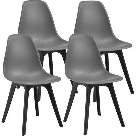 Esszimmerstuhl Brevik 4er Set 83x54x48 cm Grau/Schwarz en.casa
