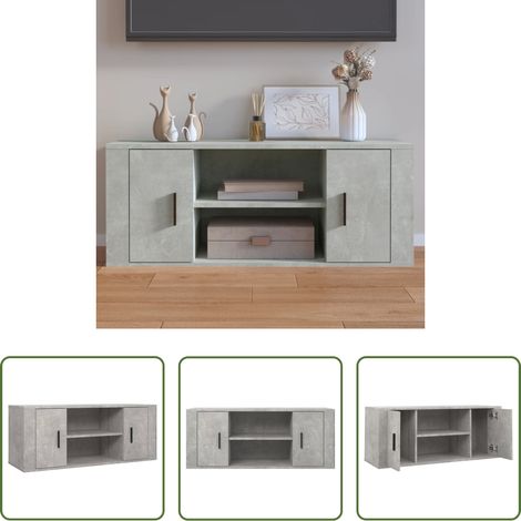 vidaXL Betonfarbe - TV-Schrank Betongrau 100x35x40 cm Holzwerkstoff (1/5)