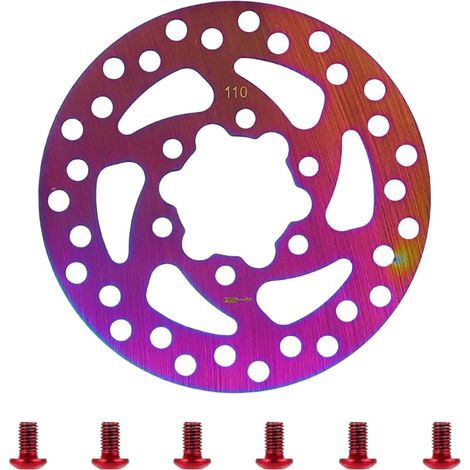 Disques et plaquettes de frein colorés pour VTT, disques de cassette 110 mm, accessoires pour plaquettes et disques de frein de vélo (1/4)
