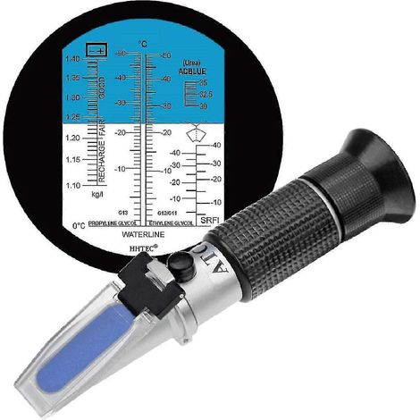 Réfractomètre antigel 4 en 1 pour éthylène glycol, propylène glycol, point de congélation de l'eau de refroidissement, eau en disque, AdBlue, batterie (1/4)
