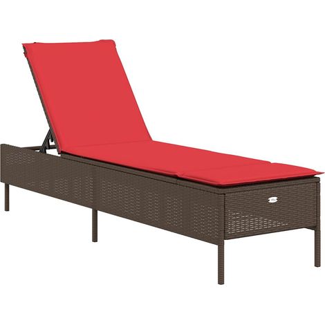 Maison Exclusive - Lettino prendisole con Cuscino in Polyrattan Marrone
