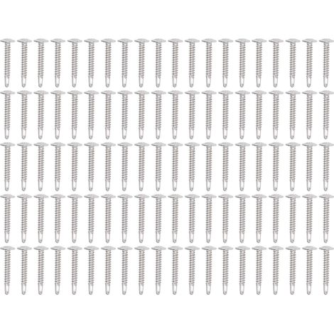 Vis M4,8x32 Inox Acier Inoxydable Tête Ronde Frappe - Lot de 100 Vis Autoforeuses Cruciformes pour Fixation d'Équipements (1/5)
