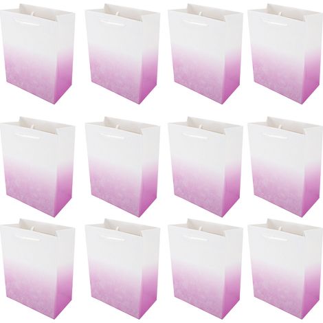 12 Stück Glitzer-Geschenktüten aus Papier, recycelbare Geschenkverpackungstüten mit Henkel für Geburtstag, Weihnachten, Hochzeit, Party, Violett (1/5)