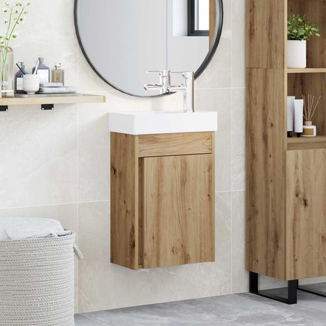 vidaXL Bathroom Vanity Unit with Tap Artisan Oak 40.5 x 22.5 x 62 cm
