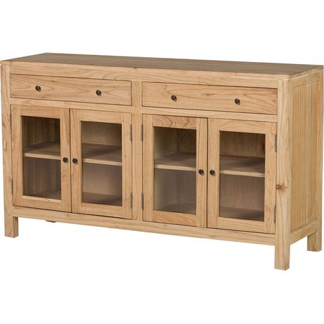 Sideboard aus Mindiholz, Braunglas, 140 x 40 x 82 cm (1/5)