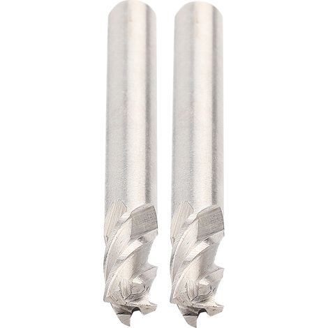Lot de 2 fraises HSS 6mm 4 dents pour gravure et fraisage métal, outil CNC (1/5)