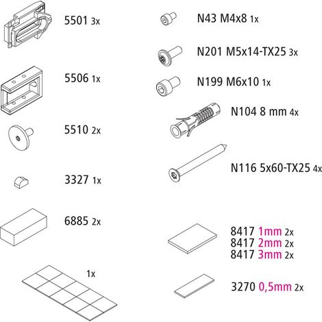 Kermi EBNI001 Set Montagekleinteile
