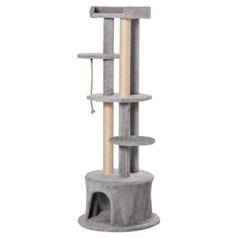 Multi-Level Cat Tree for Indoor Cats Plush Condo Tower with Scratching Post Hanging Ropes and Perches Grey Pet Furniture (1/5)