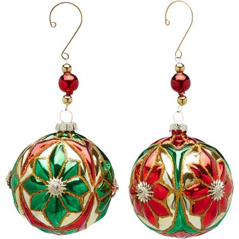 Palline per albero di natale colore rosso e verde decorazioni natalizie da 8 cm, set da 2 pezzi (1/2)
