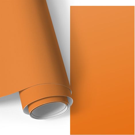 Möbel - Klebefolie - Möbelfolie - abwaschbare und selbstklebende Deko-Folie für Küche - Schrank -Tisch & Fensterbank - Kräftiges Orange 50x100 cm