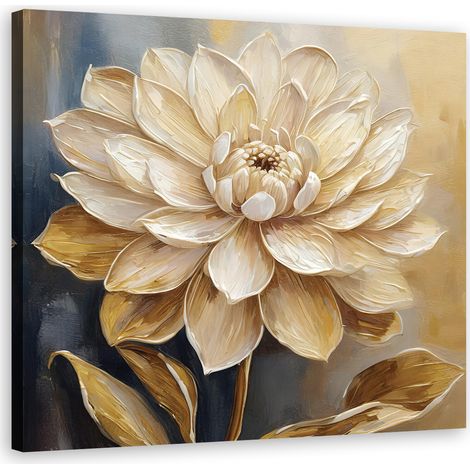 Tableau déco Beige Nature Fleur 60x60 (1/5)