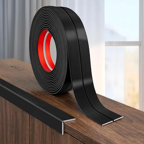 Profilé d’Angle PVC Flexible Auto-Adhésif 9,2m, Largeur 16mm Noir (1/5)