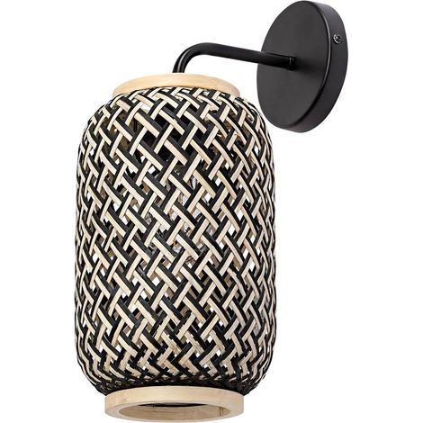 Lampada a parete Adalla Metal Matt Black Redan multicolore E27 1 x Max.40W B: 37 cm Ø17 cm Dimmabile (1/5)
