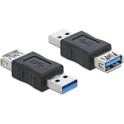 Delock Adaptador USB 3.0 Tipo-A macho a Tipo-A hembra con Bloqueador de datos